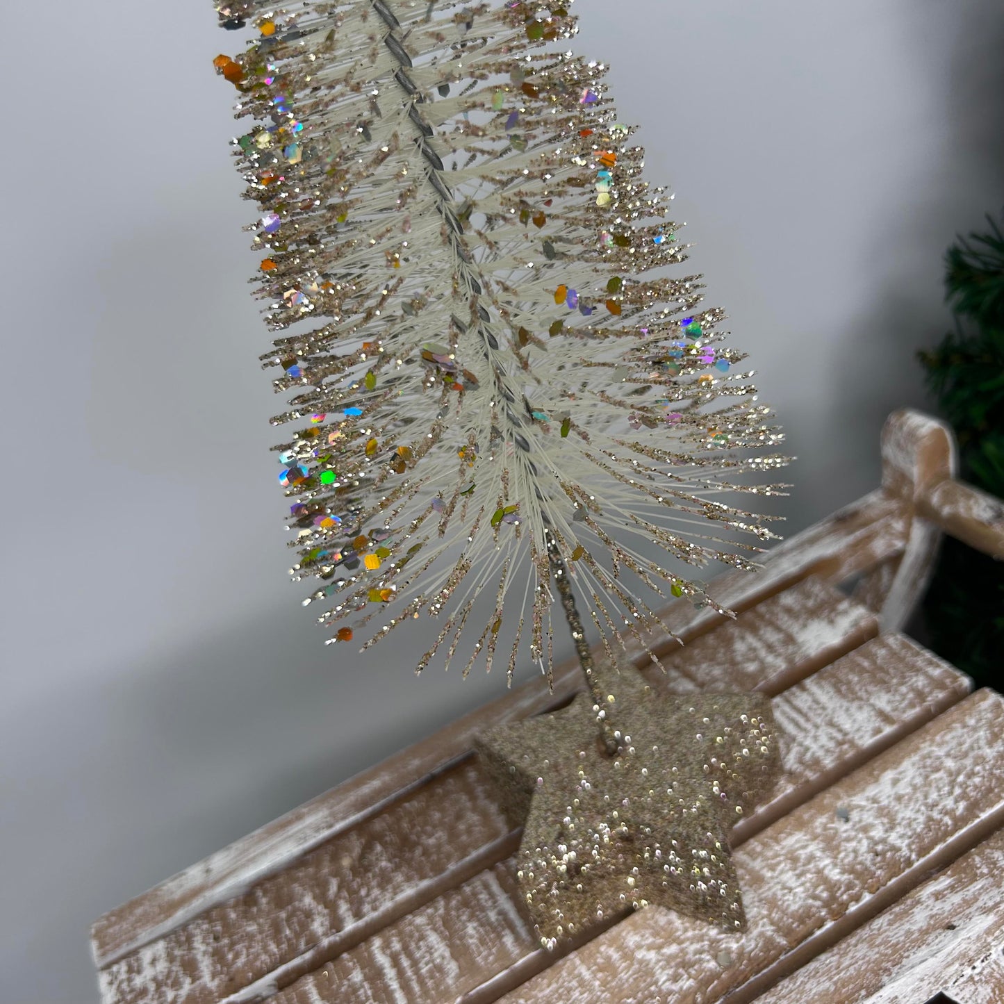 Cream Bristle Tree with Gold Star Base