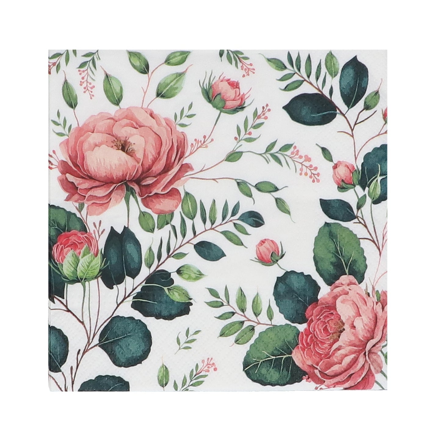 Pink Wild Rose Paper Napkin - Pack of 20