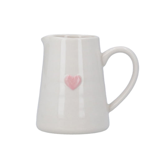 Pink Heart Stoneware Mini Jug