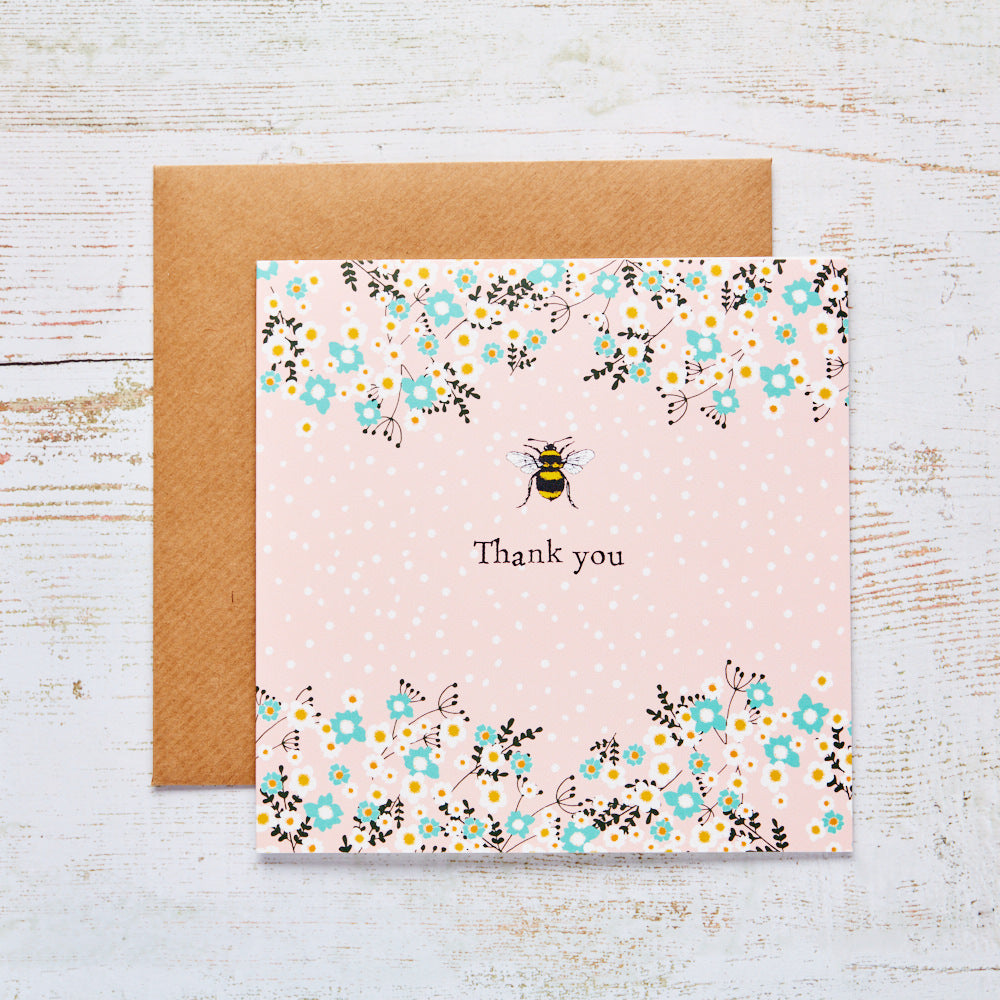 Bee & Floral Thank You Card