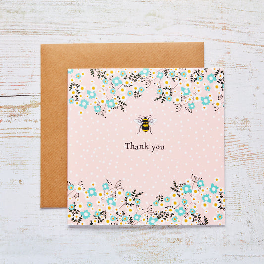 Bee & Floral Thank You Card