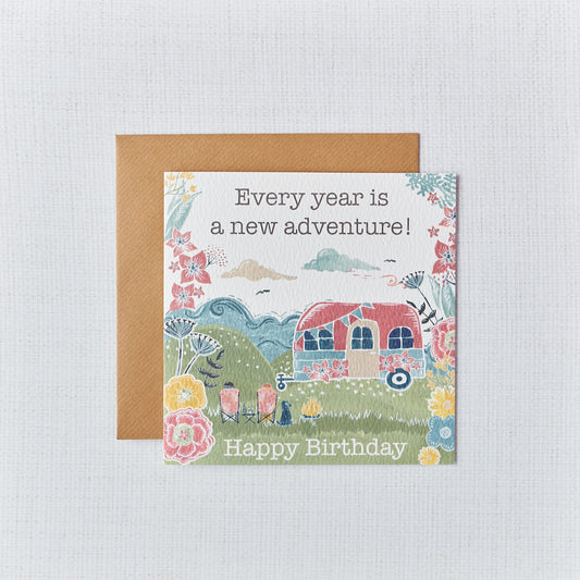 Caravan New Adventure Birthday Card