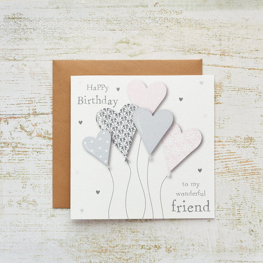 Wonderful Friend Balloons Birthday Card