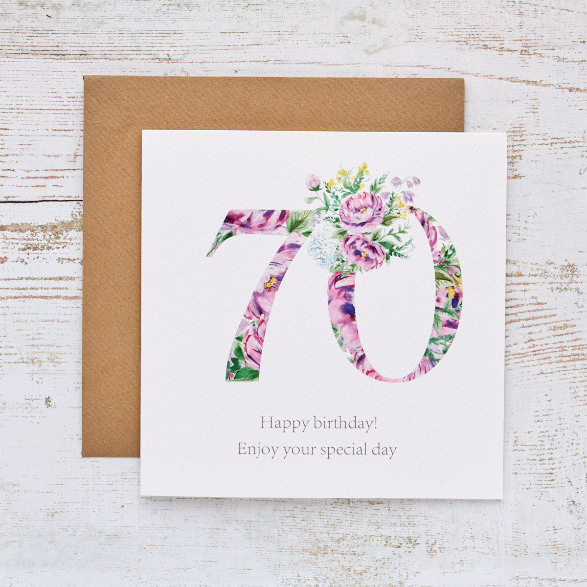 Floral 70th Birthday Card