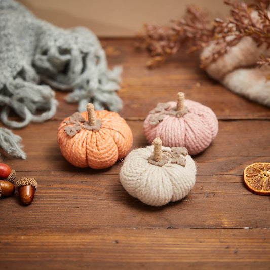 Pastel Knit Effect Pumpkin