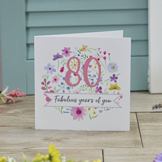 80 Fabulous Years Birthday Card