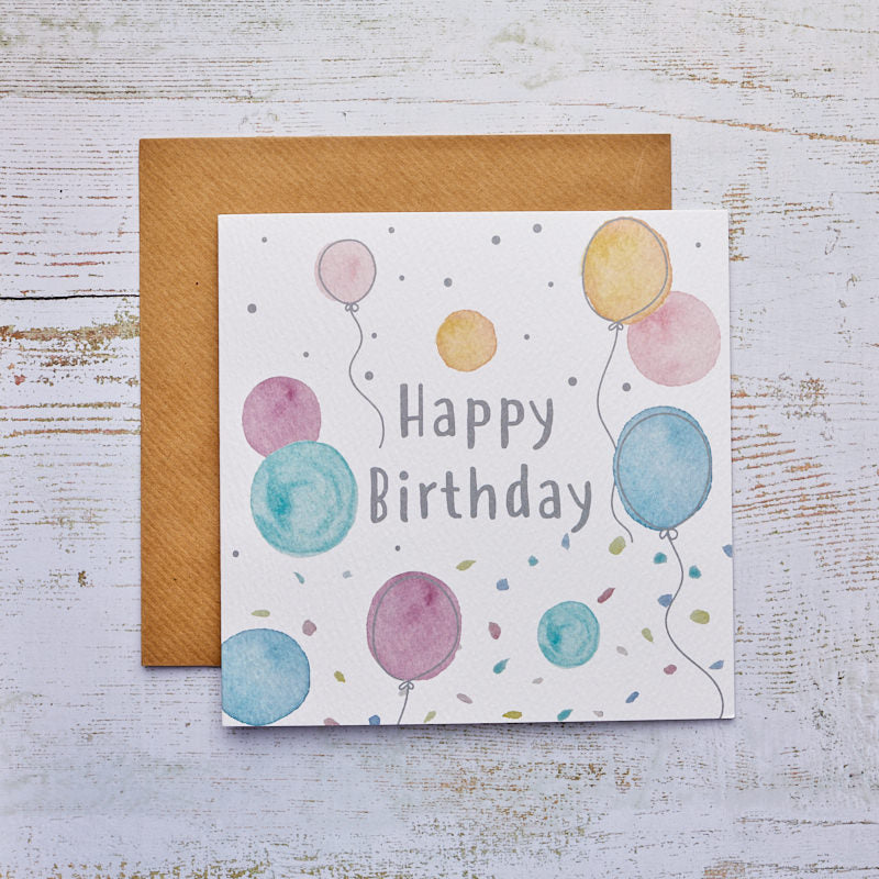 Balloons & Confetti Birthdy Card