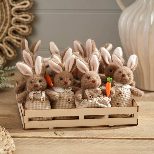 Farmhouse Natural Dressed Standing Bunny