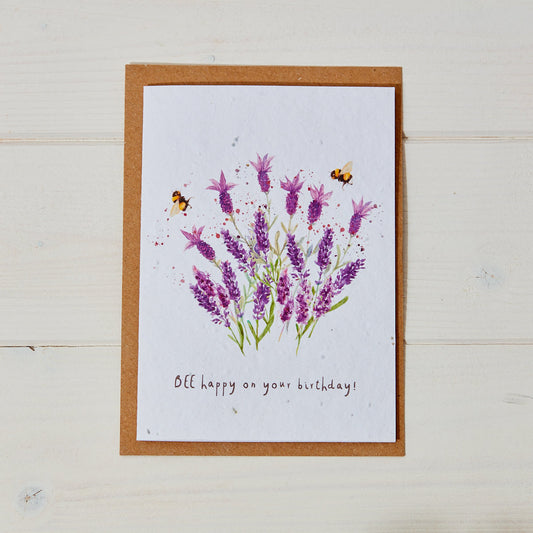 Lavender Bee Seed Card