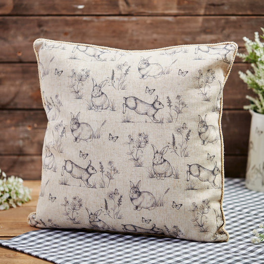 Sketchy Bunny Printed Fabric Cushion
