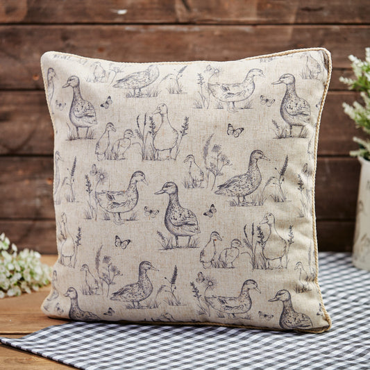 Sketchy Duck Printed Fabric Cushion