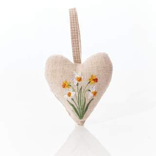 Linen Floral Hanging Heart
