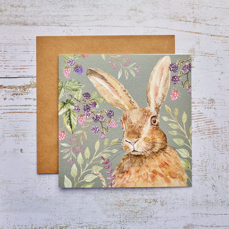 Woodland Hare & Berries Card