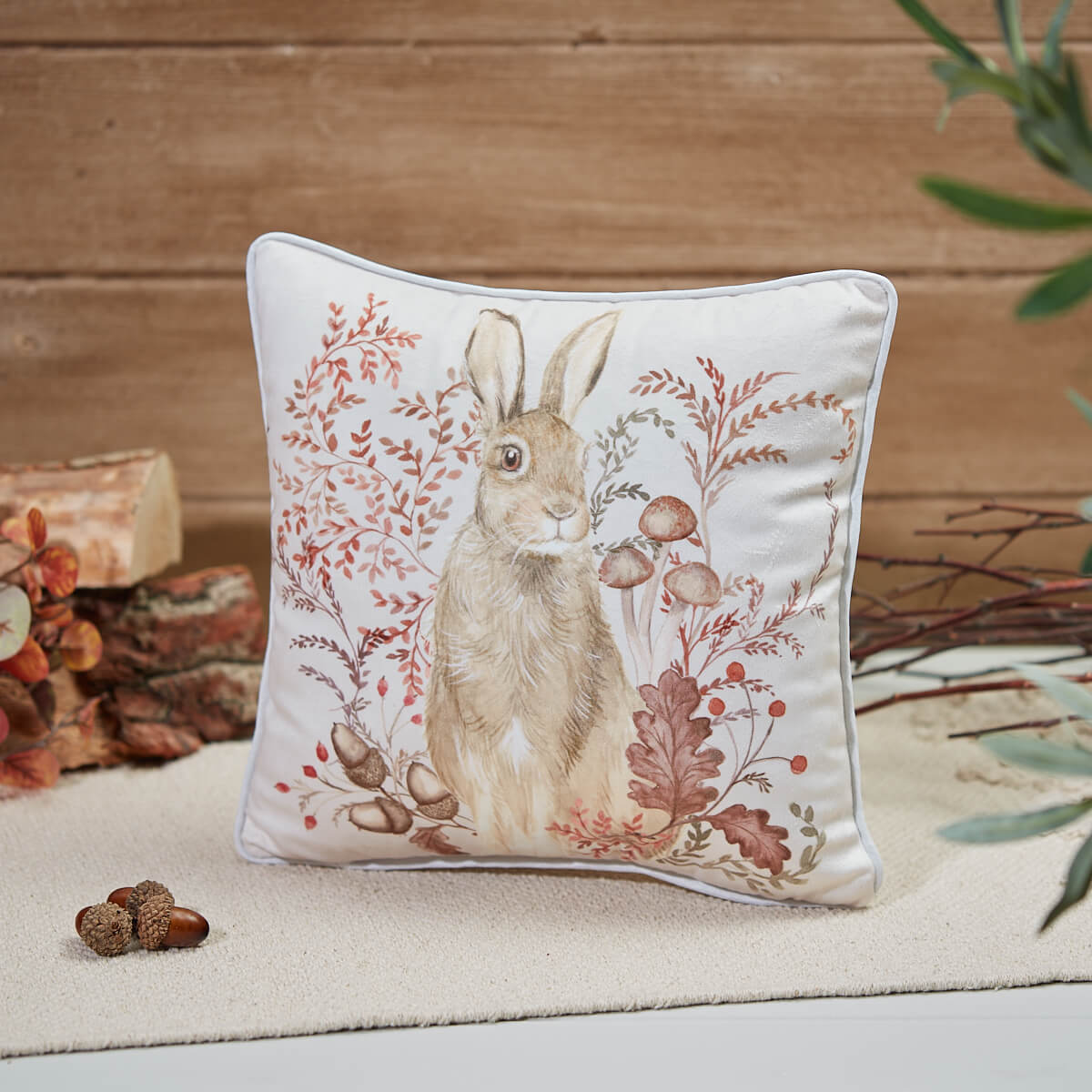 Woodland Rustic Hare Cushion