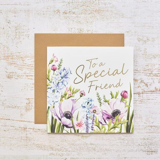 Floral Serenade Gold Foil Special Friend Card