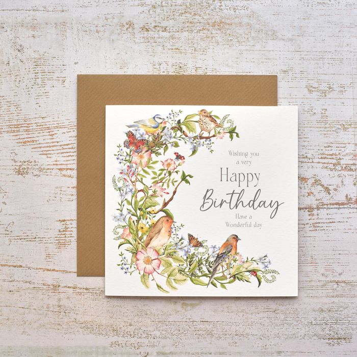 Garden Birds Birthday Card