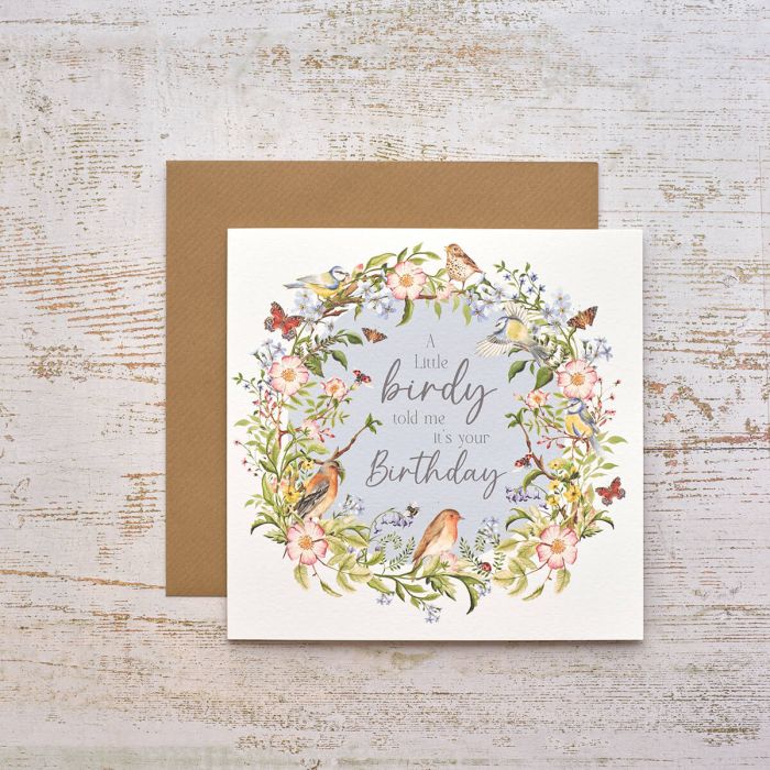 Garden Birds Little Birdy Birthday Card