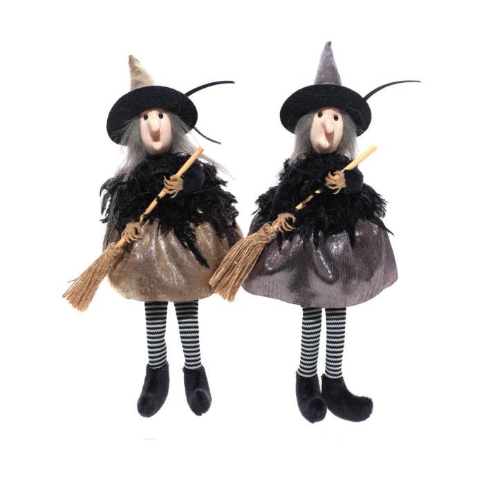 Creepy Cuties Silver & Gold Shelf Sitting Witch