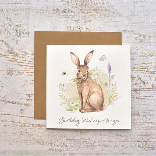 Meadow Fields Birthday Wishes Bunny Card