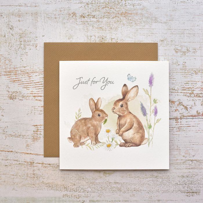 Meadow Fields Just For You Bunny Card