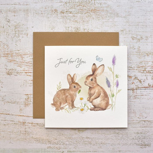 Meadow Fields Just For You Bunny Card