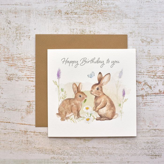 Meadow Fields Happy Birthday Bunny Card