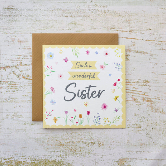 Scalloped Wonderful Sister Card