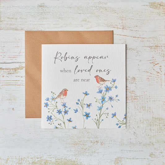 Robin Forget Me Not Sympathy Card