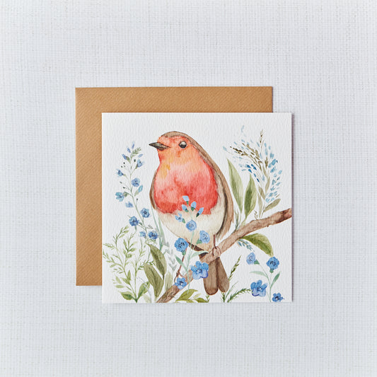 Robin Forget Me Not Card