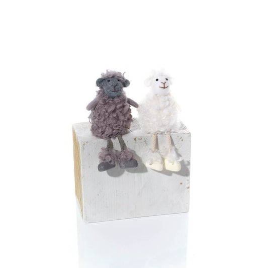 Fluffy Fleece Shelf Sitting Sheep