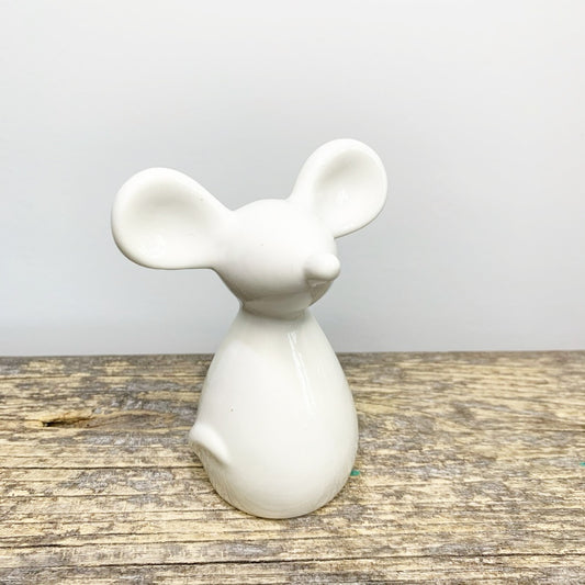 Mini White Ceramic Mouse