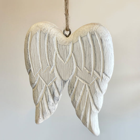 White Wood Angel Wings