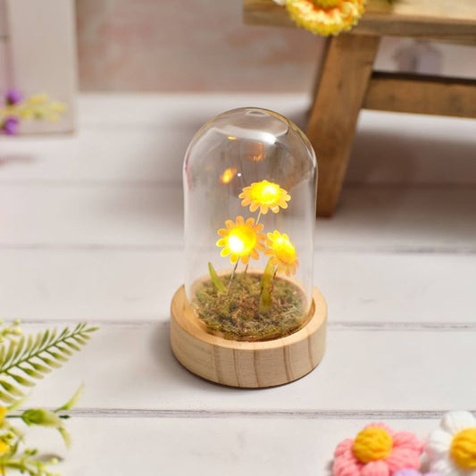 Bright & Beautiful Glass Dome with LED Sunflowers