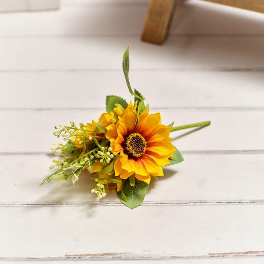 Yellow Sunflower Faux Spray