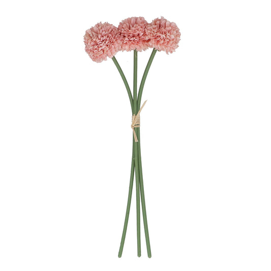 Pink Mini Ball Chrysanthemum - Bunch of 3