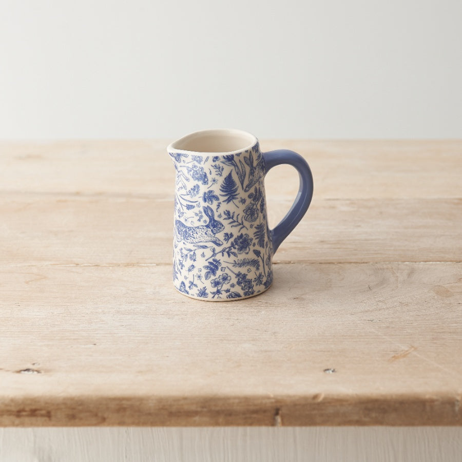 Blue Hare Floral Jug Small