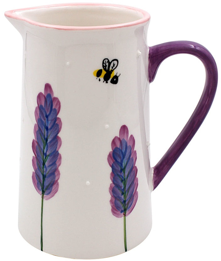Hand Painted Bee and Lavender Jug
