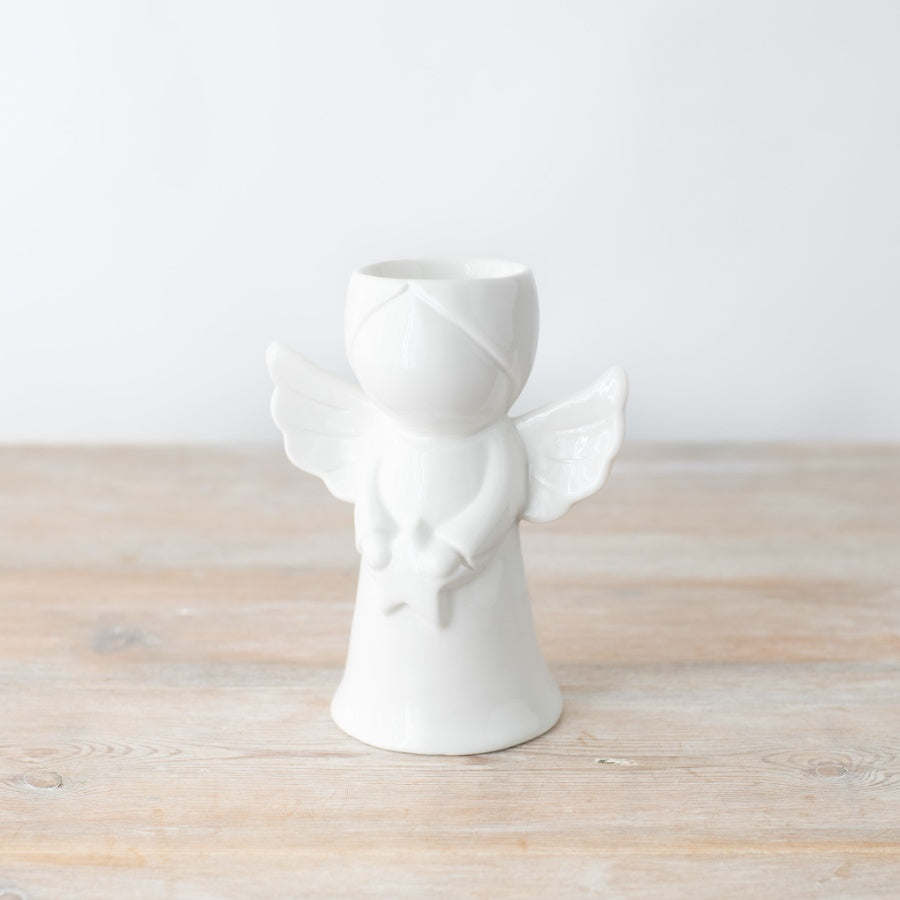 Simple White Ceramic Angel Oil Burner