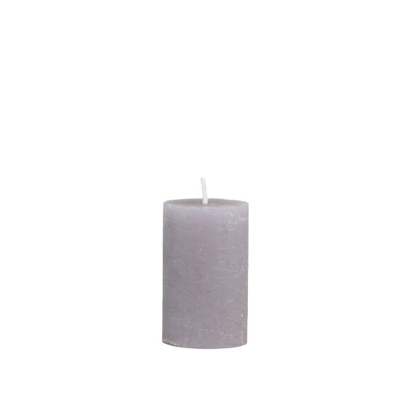 French Grey Rustic Macon Pillar Candle