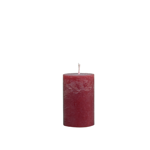 Dark Red Rustic Macon Pillar Candle