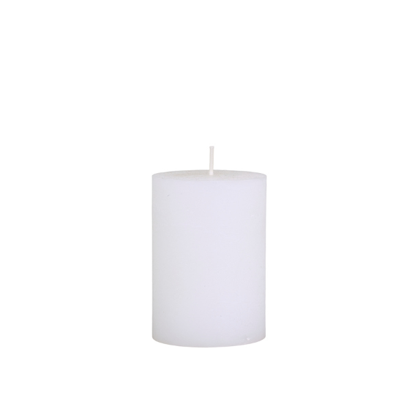 White Rustic Macon Pillar Candle