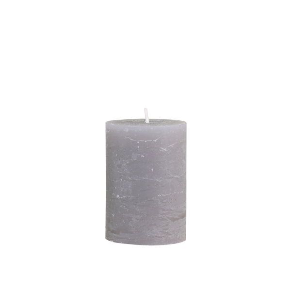 French Grey Rustic Macon Pillar Candle