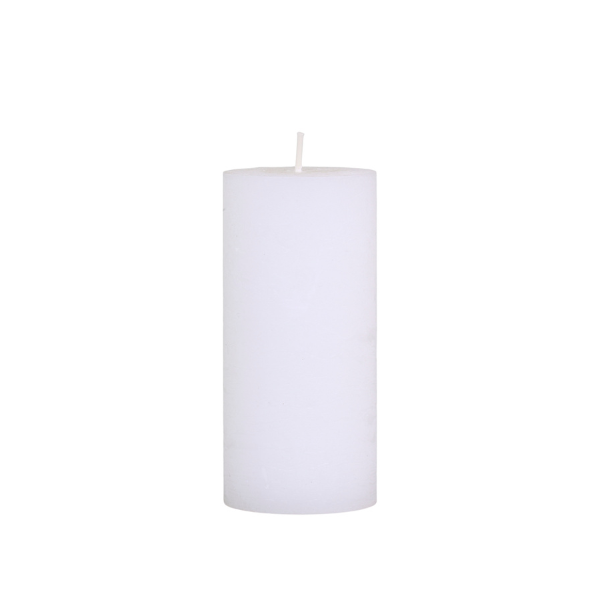 White Rustic Macon Pillar Candle