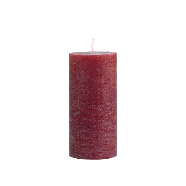 Dark Red Rustic Macon Pillar Candle
