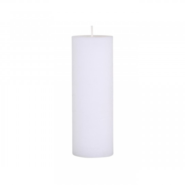 White Rustic Macon Pillar Candle