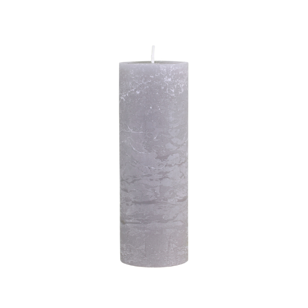 French Grey Rustic Macon Pillar Candle