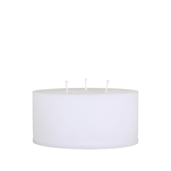 White Rustic Macon Pillar Candle