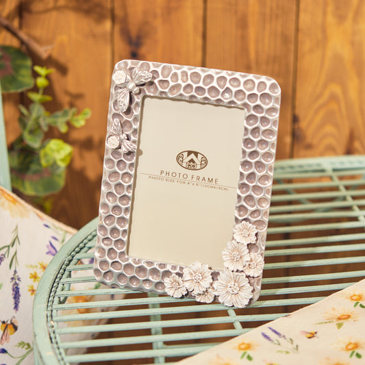 Silver Daisy & Bee Photo Frame