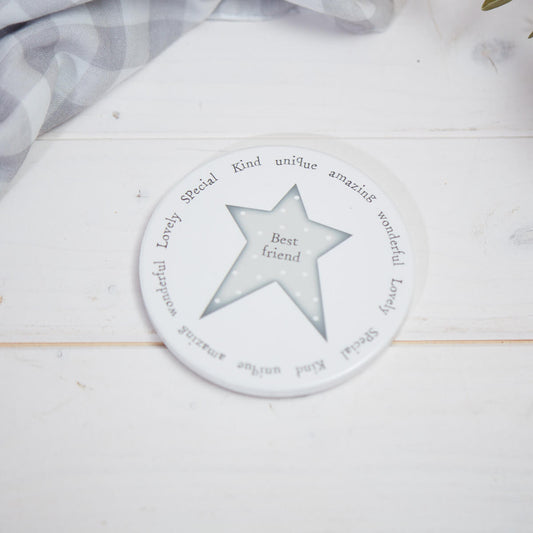 Best Friend Grey Star Coaster