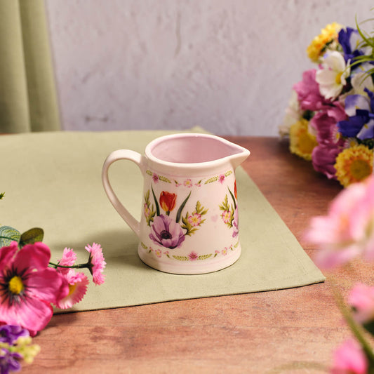 Floral Serenade Stoneware Milk Jug